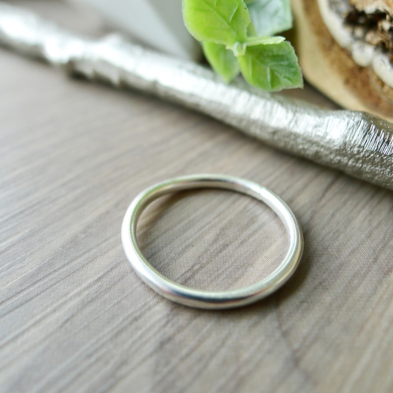 Stacking Ring, Sterling Silver, Simple Ring, Organic Ring, Brushed Finish Ring, Matte Ring, Simple Stacking Ring, Thin Band, Rough Finish image 6