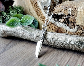 Knife Necklace, Sterling Silver, Chefs Knife, Slasher, Butcher, Kitchen Knife, Silver Knife, 925, Knife Jewelry, Slasher Film, Chef Gift