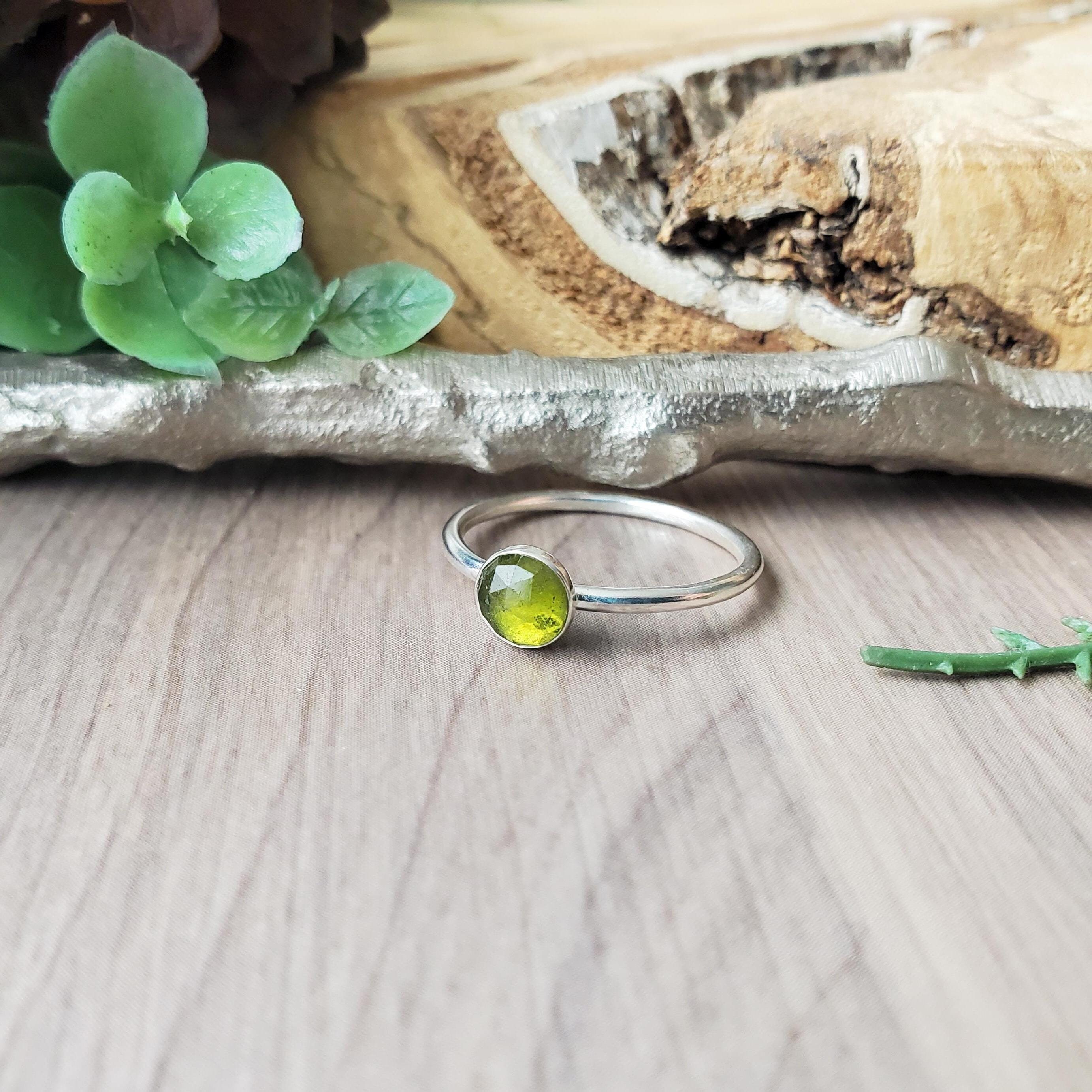 Sterling Silver Lime Quartz, Peridot & Chrome Diopside Ring Sterling Silver Lime Quartz, Peridot & Chrome Diopside Ring