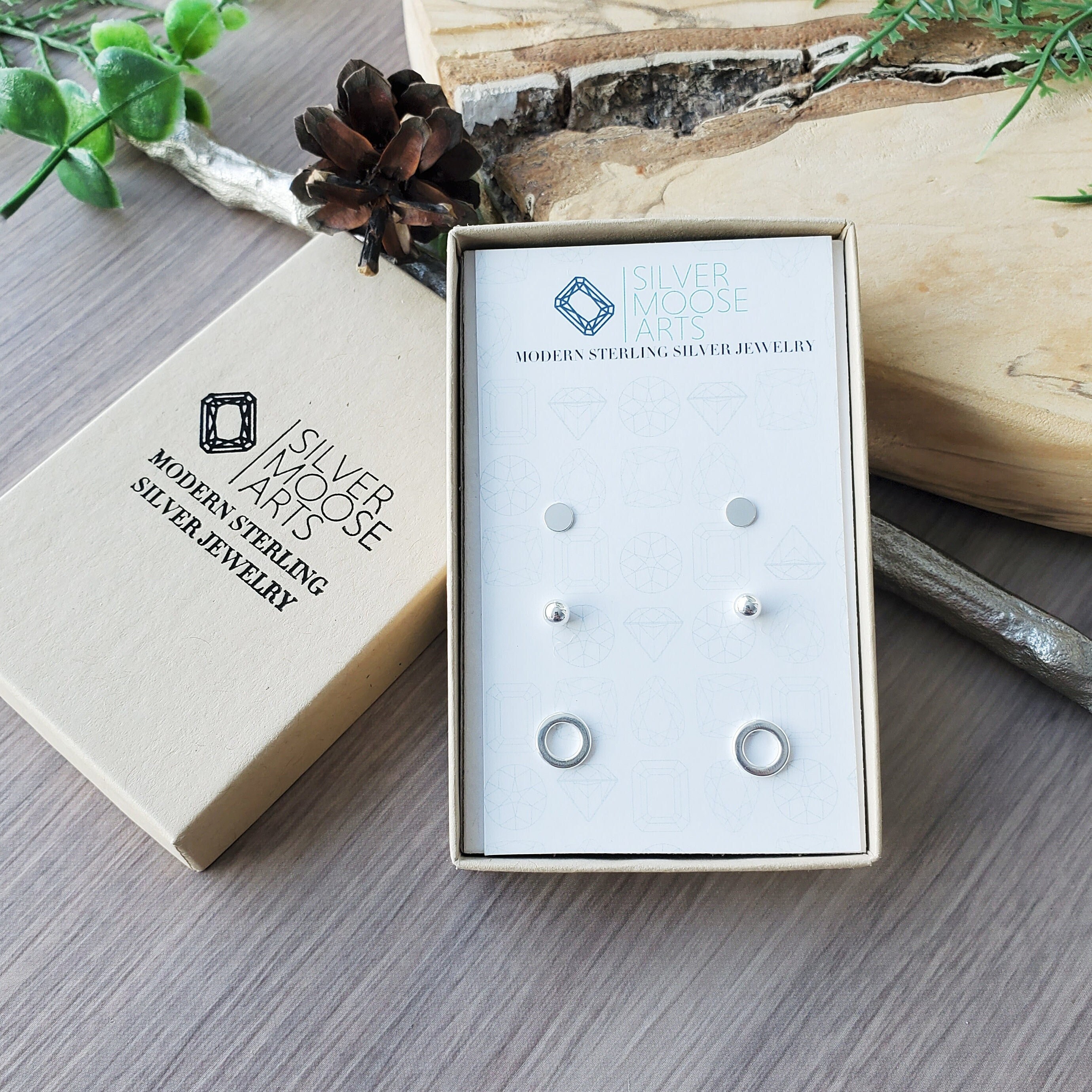 Moose Stud Earrings Oxidized Sterling Silver Moose Stud Earrings Oxidized Sterling Silver
