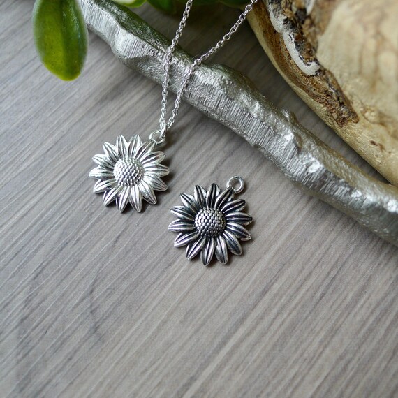 Sunflower online necklace etsy