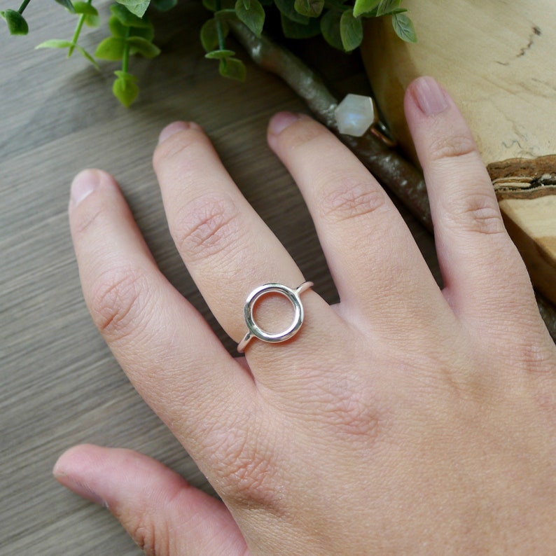 Circle Ring, Sterling Silver, Open Circle Ring, Simple Ring, Modern Ring, Plain Silver Ring, Silver Circle Ring, 925 Circle Ring image 2
