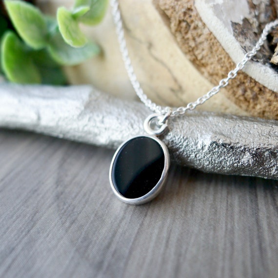 Sterling silver onyx necklace deals
