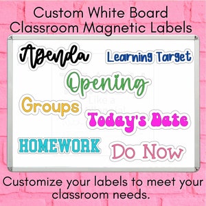 2.5" (Single) Custom Magnetic Label for Teachers Classrooms| White Board Organization | Removable Magnet | Classroom Decor | Magnetic Label