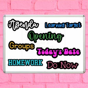 Set of 6 (1.5&quot;)  Custom Magnetic Labels, Classroom White Board Labels for Teachers, Classroom Organization, Classroom Decor, Removable Label