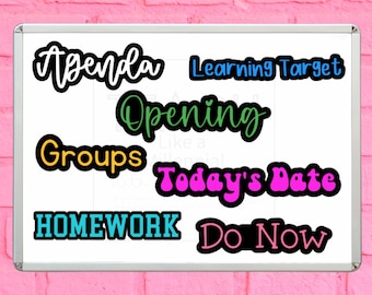 Set of 6 Custom Classroom Magnetic Labels
