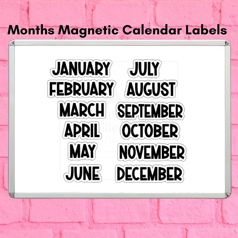 September Labes Months of the Year Magnetic Calendar Labels: Whiteboard Organization - Etsy