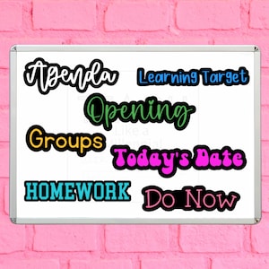 Set of 6 (2.5&quot;)  Custom Magnetic Labels, Classroom White Board Labels for Teachers, Classroom Organization, Classroom Decor, Removable Label