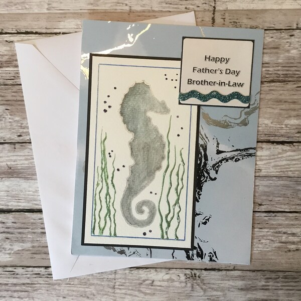 Brother-in-Law Father's Day Card, Father's Day Card for Brother-in-Law, Seahorse Father's Day Card, Happy Father's Day Card - Free Shipping