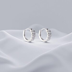 CZ Dainty Gold Hoop Earrings: Sparkle Stacking Huggies