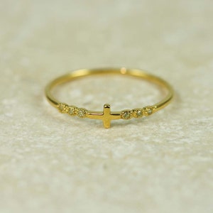 Gold Cross Ring, religious rings, christian rings, cross rings for women, gold cross jewelry