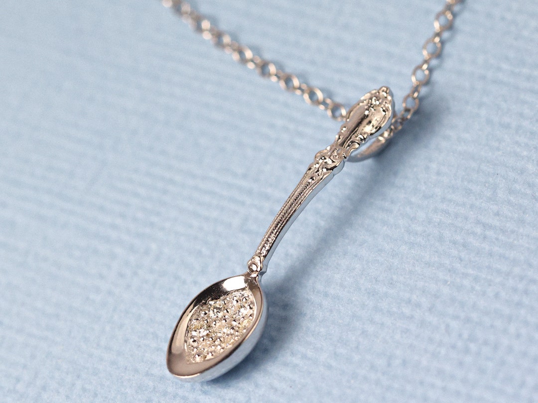 Silver Spoon Necklace Necklace Silver Necklace Silver Spoon Etsy
