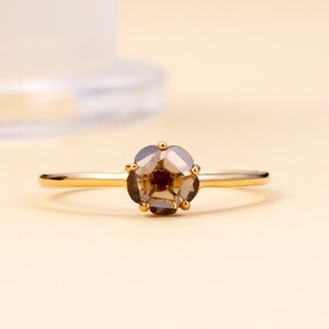Smoky Quartz Flower Ring, gemstone ring, Smoky Quartz Gemstone, Flower Ring, Fairy Tale Ring, statement ring