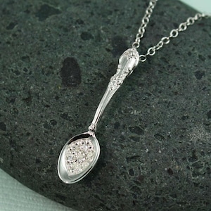 Silver Spoon Necklace, Spoon Necklace, Mini Spoon, Tiny Spoon Jewelry, Sterling Silver Spoon, Unique Necklace, Culinary Jewelry, Gift Ideas
