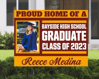 Personalized Graduation Photo yard Sign, Customized with choice of colors and text, High School, College, Class of 2023 Lawn Sign