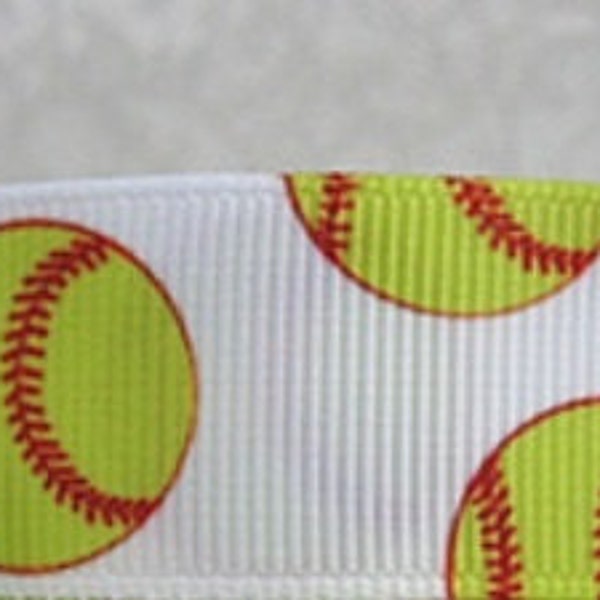 3 Yards Softball Ribbon Grosgrain ribbon 7/8"