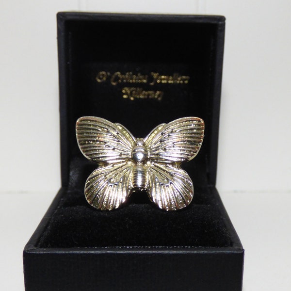 Vintage Schmetterling Ring - Geschenk-Box von Killarney Irland - festen Band gelötet Schmetterling - Vintage-Qualität Kostüm Schmuck - Geschenk würdig