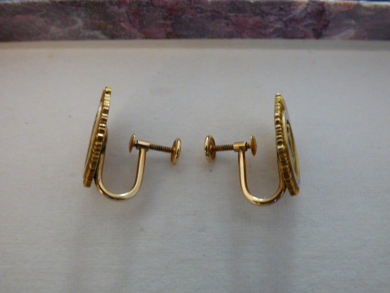 Gift Worthy 14k FBI National Academy Earrings Beautiful Like New 1950/'s Screw Back FBI Solid Gold No Damages Working Condition