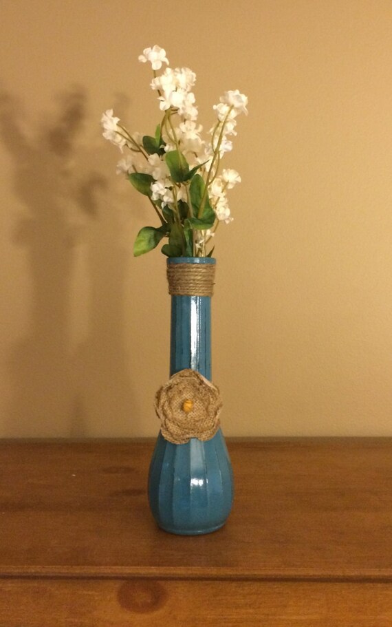 Country Chic Flower Vase Burlap flower FREE SHIPPING Etsy
