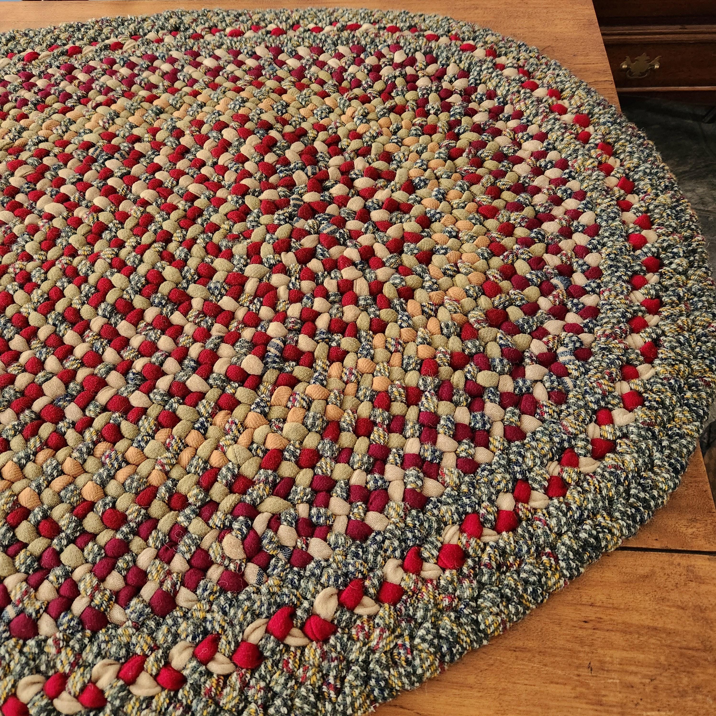 Hand-braided Oval Area Rug, Rustic Red Tweed, 34.5 X 47, - Etsy
