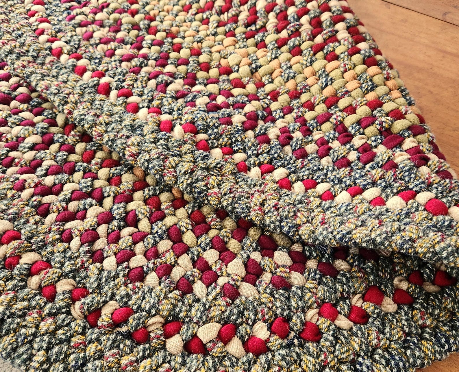 Rad Braided Rug Hand-braided Oval Area Rug, Rustic Red Tweed, 34.5 X 47, - Etsy