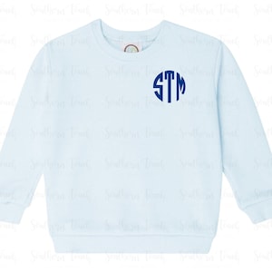 Monogrammed Kid&#39;s Unisex Sweatshirt - Monogrammed Gifts - Unisex Monogram Sweatshirt - Unique Gift Ideas - Cotton Shirt - Holiday Sweatshirt