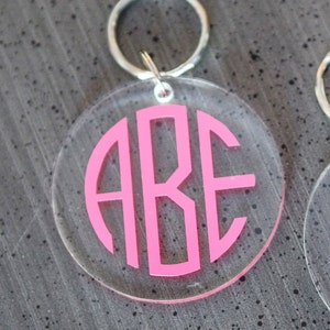 Monogrammed Acrylic Keychain: Personalized Initial Key Ring