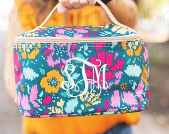 Monogrammed Bloom There It Is Cosmetic Bag -Graduation Gift - Bridesmaid Gift -Birthday Gift -Monogram Cosmetic Bag- Personalized MakeUp Bag