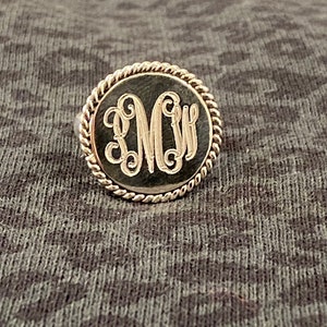 Monogrammed Engraved Sterling Silver Braided Rope Ring -Engraved Ring -Bridesmaid Gift- Wedding Gift - Graduation Gift - Monogrammed Jewelry
