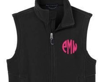 Monogrammed Youth Fleece Vest - Monogrammed Youth Outerwear - Kid's Clothing - Personalized Vest - Monogrammed Fall Vest - Children's Vest