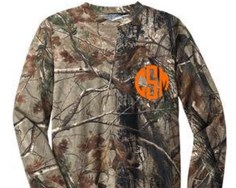Monogrammed Camo Pocket Long Sleeve Shirt - Monogrammed Camouflage Tee - Unique Gift Idea - Monogrammed Gifts - Monogrammed Camouflage Shirt