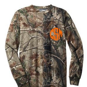 Shirt met lange mouwen en monogram camouflagezak - camouflageshirt met monogram - uniek cadeau-idee - geschenken met monogram - camouflageshirt met monogram