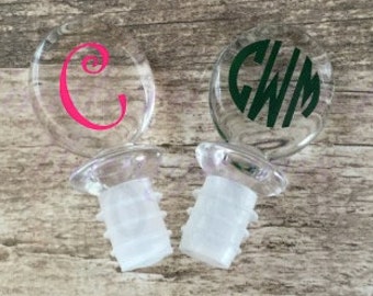 Monogrammed Acrylic Wine Stopper - Hostess Gift Ideas - Bridesmaid Gift - Monogrammed Gifts - Personalized Bottle Stopper - Monogram Barware