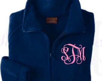 Monogrammed Ladies Fleece Full Zip Jacket - Monogrammed Gifts - Monogrammed Outerwear - Unique Gift Ideas - Monogrammed Fleece Jacket