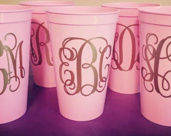 Monogrammed 22 oz Stadium Cup - Bridesmaid Gifts - Bachelorette Party - Monogrammed Drinkware - Monogrammed Cups - Personalized Stadium Cups
