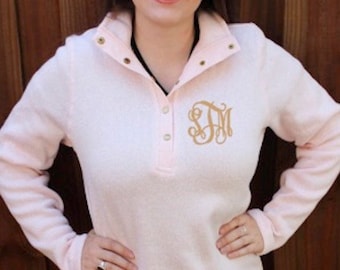 Monogrammed Ladies Hingham Tunic - Button Snap Pullover - Monogrammed Gifts - Monogrammed Tunic Sweatshirt - Monogrammed Outerwear