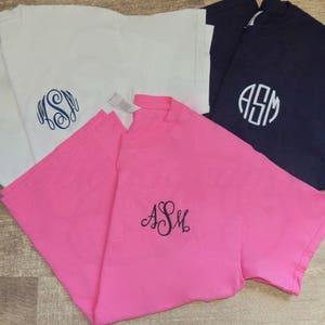 Monogrammed Crewneck Cotton T-Shirt - Bridesmaid Gift Idea - Bachelorette Party - Monogrammed Tee - Personalized Short Sleeve T-Shirt