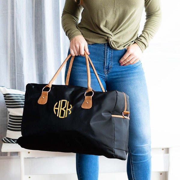 Monogrammed Black Travel Bag - Monogrammed Duffel - Graduation Gift Idea - Weekender Bag - Monogrammed Luggage - Monogrammed Overnight Bag