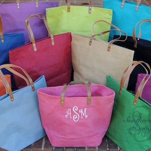 Monogrammed Tote Bag, Monogram Tote Bag, Shoulder Bag, Pink and