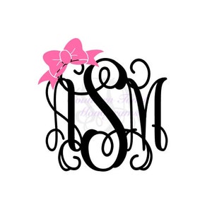 Monogram Small Bow Decal Sticker - Monogrammed Car Decal - Yeti Tumbler Decal - Bridesmaid Gift Idea - Monogrammed Vinyl Decal