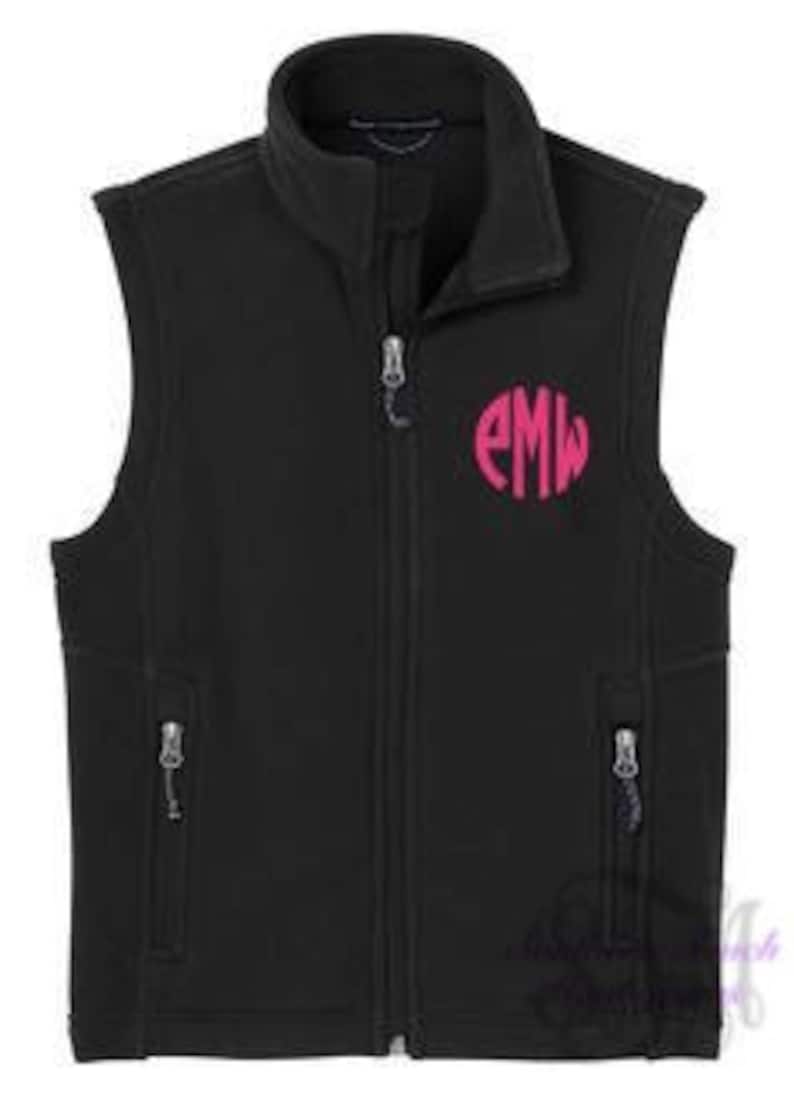 Monogrammed Youth Fleece Vest Monogrammed Youth Outerwear Etsy