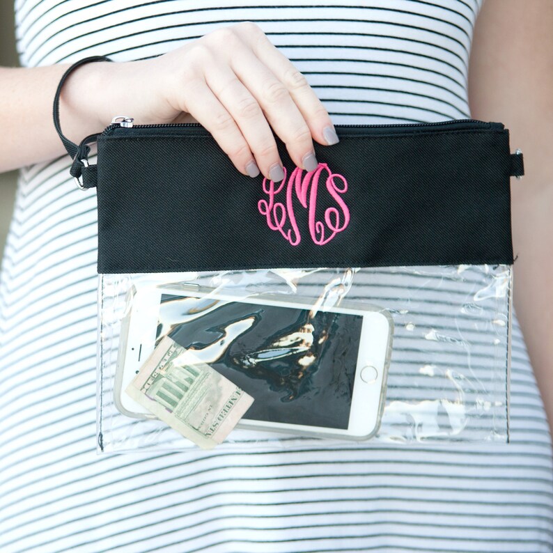 Monogrammed Game Day Clear Purse Monogrammed Clear Crossbody Etsy