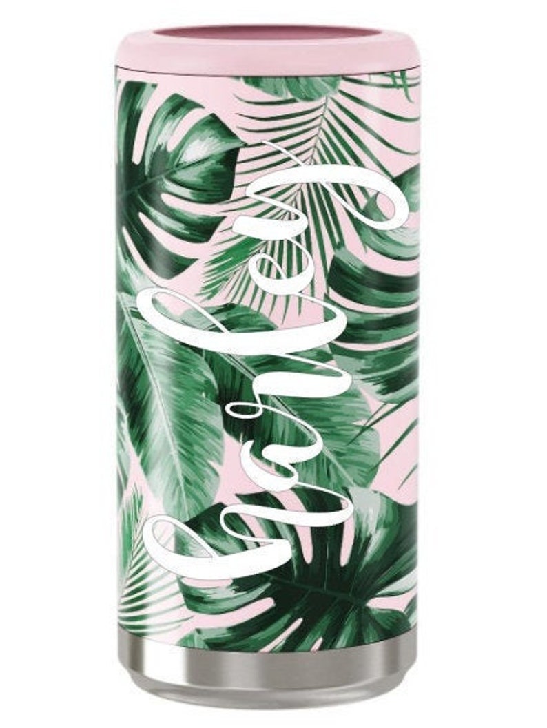 Monogrammed Pattern Skinny Can Cooler - Thumbnail 2