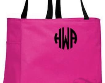 Monogrammed Essential Tote Bag - Monogrammed Gifts - Bridesmaid Gift - Bachelorette Party - Monogram Travel Tote Bag - Personalized Tote Bag