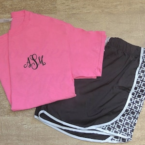 Katoenen kinder T-shirt met ronde hals en monogram