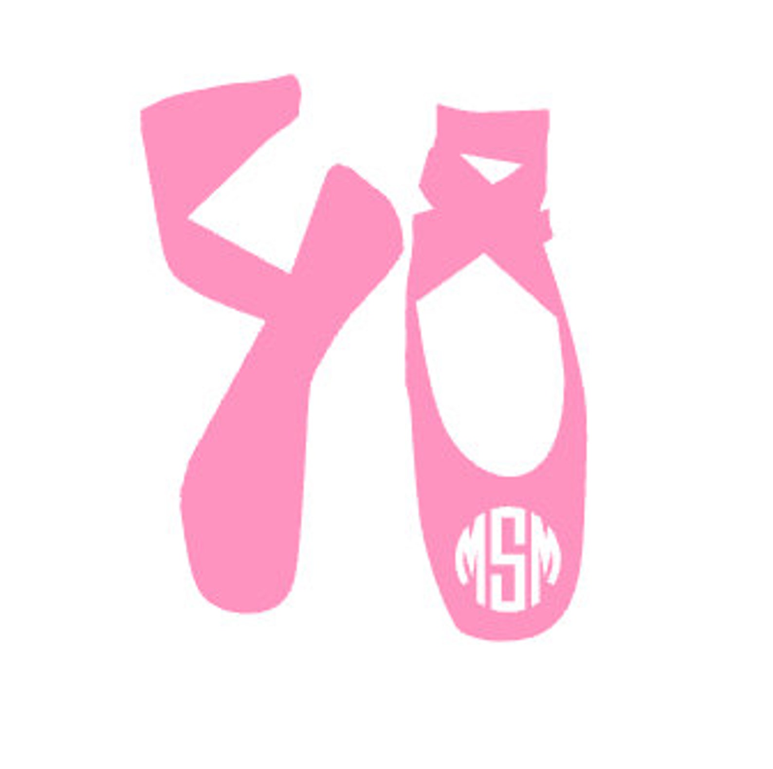 monogrammed ballet shoes vinyl decal - monogrammed vinyl decal sticker - tumbler monogram decal - dancer feet monogram decal -mo