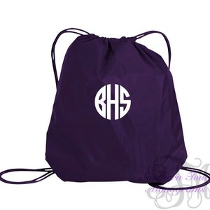 Monogrammed Drawstring Backpack - Monogrammed Gifts - Sports Team Cinch Bag - Monogrammed Cinch Pack - Monogrammed Gym Bag - Nylon Bag