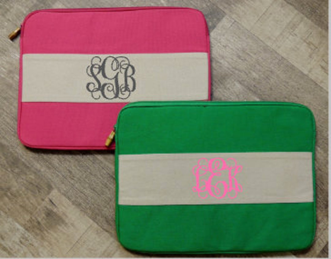 Monogrammed Canvas Laptop Case - Graduation Gift - Christmas Gift ...