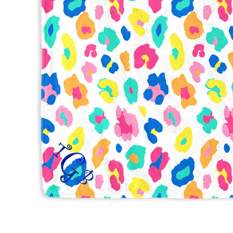 Monogrammed Animal Print Plush Blankets Monogrammed Throws Etsy