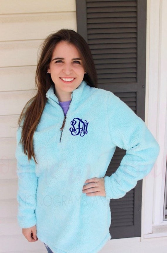 Pastel Green Monogram Zip Hoodie